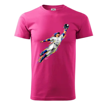 Baseballový polař chytá míček ve výskoku