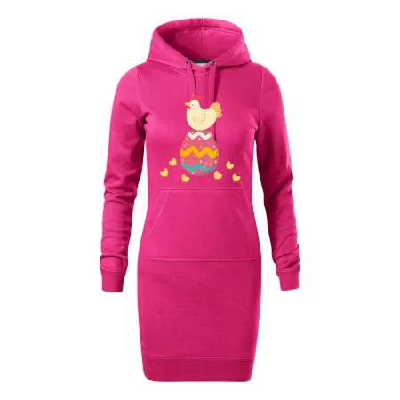 Sliepka sediaca na veľkonočnom vajci