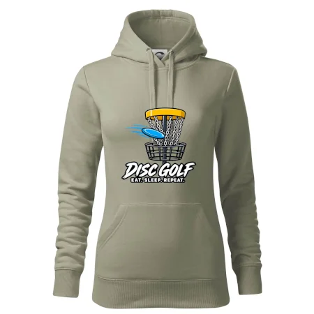 Discgolfový kôš s letiacim diskom eat sleep repeat