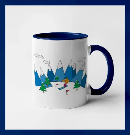 Lyžiar a farebné hory