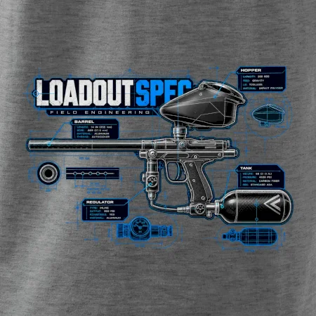 Technický výkres výstroja pre paintball