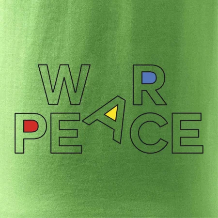 War, peace - farebný nápis