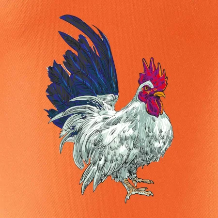 Kohút kreslený biely