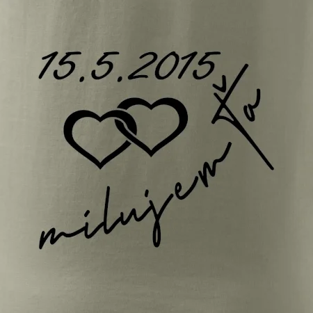 Mikina milujem ťa s dátumom na rukáve