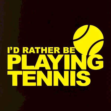 Playing tennis