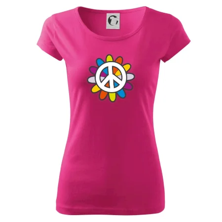 Peace symbol s kreslenou kvetinou