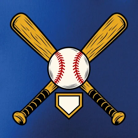 Zkřížené baseballové pálky a míček
