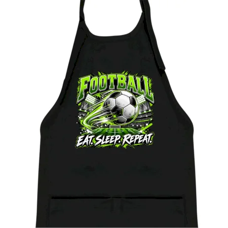 Futbalová lopta a štadión eat sleep repeat
