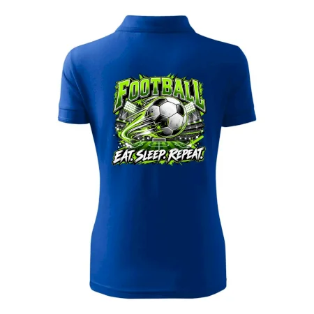 Futbalová lopta a štadión eat sleep repeat