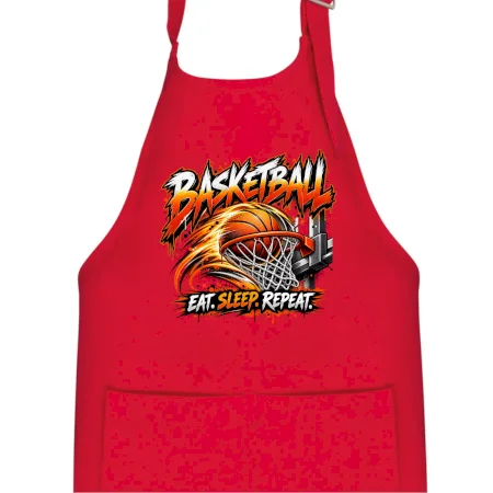 Basketbalový kôš s loptou eat sleep repeat