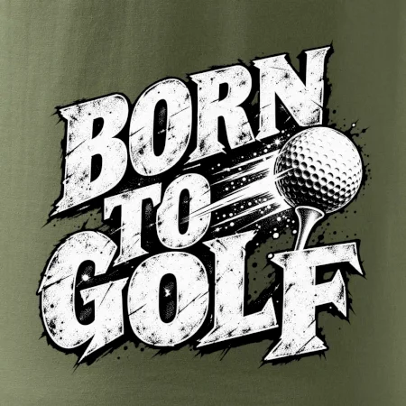 Born to golf černobílý drsný potisk
