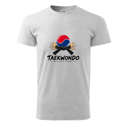 Taekwondo pás a rozlomená deska eat sleep repeat