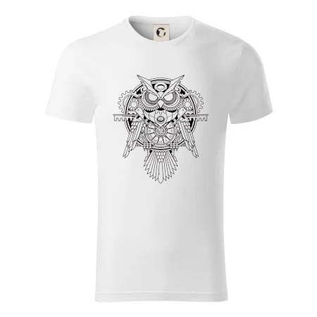 Steampunk sova čiernobiela