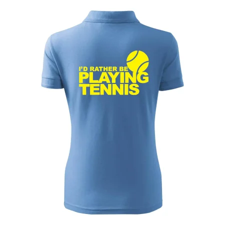 Playing tennis