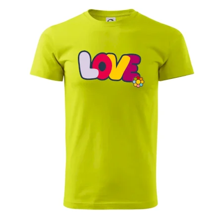 Love nápis s kvetinou