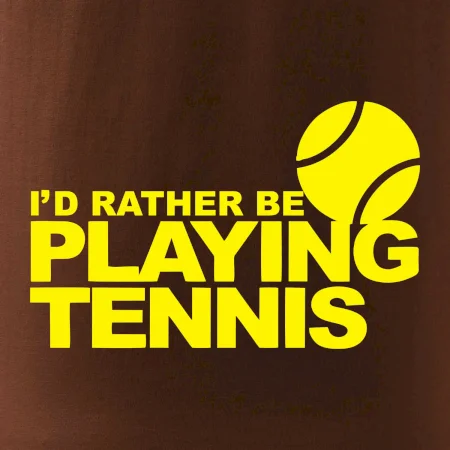 Playing tennis
