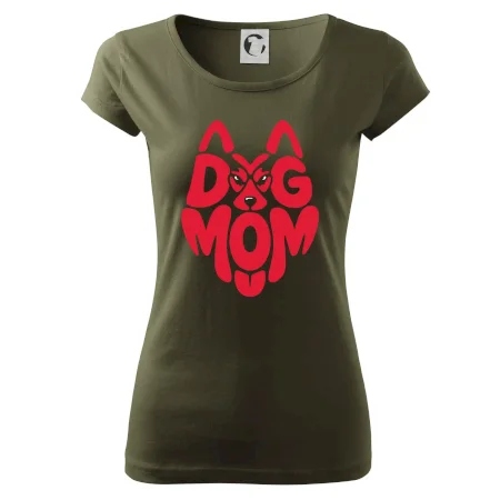 Dog mom nápis v hlavě