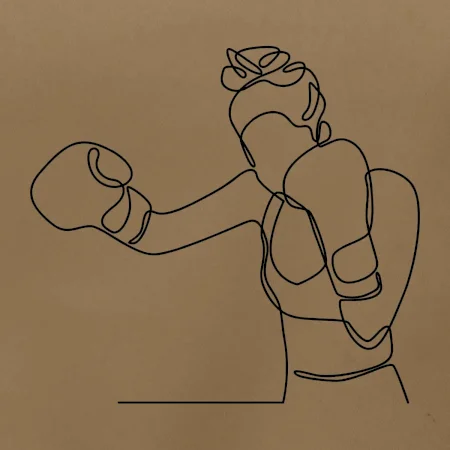 Žena boxerka jedným ťahom