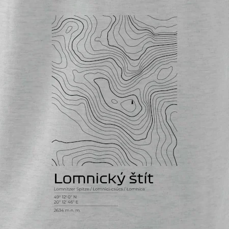 Lomnický štít - vrstevnice v obdĺžniku