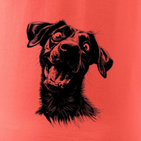 Čiernobiela karikatúra Labrador tmavý
