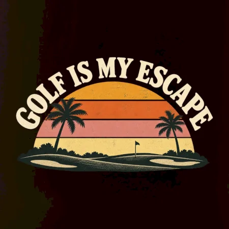 Golf is my escape retro západ slunce