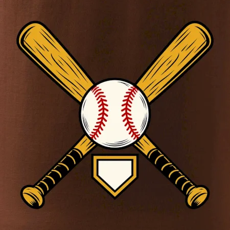 Zkřížené baseballové pálky a míček