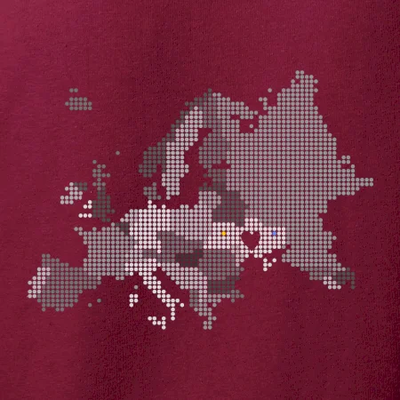 Mapa Európy - srdce v Ukrajine