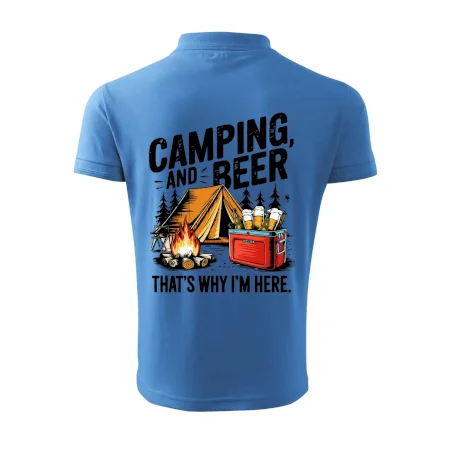 Černý nápis nápis Camping and beer