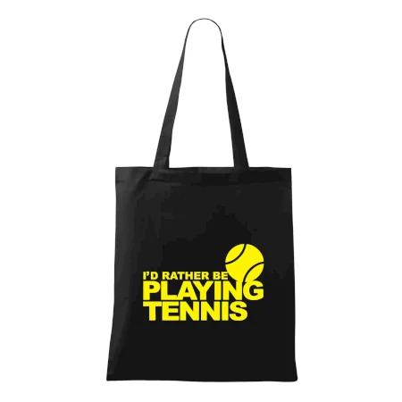 Playing tennis