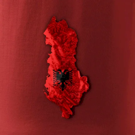 Mapa Albánsko reliéf hôr