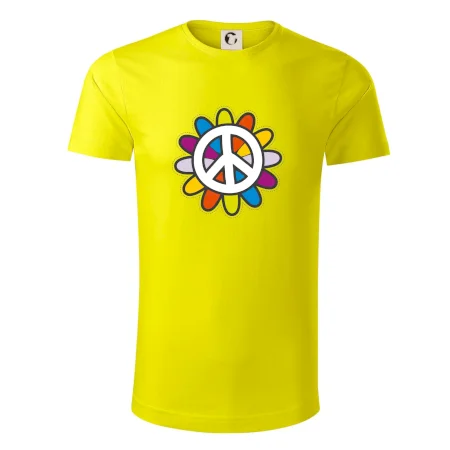 Peace symbol s kreslenou kvetinou