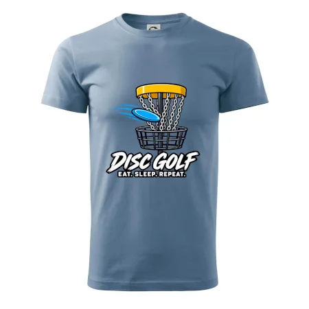 Discgolfový kôš s letiacim diskom eat sleep repeat