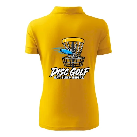 Discgolfový kôš s letiacim diskom eat sleep repeat