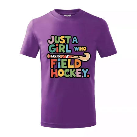 Farebný nápis Just a girl who loves field hockey