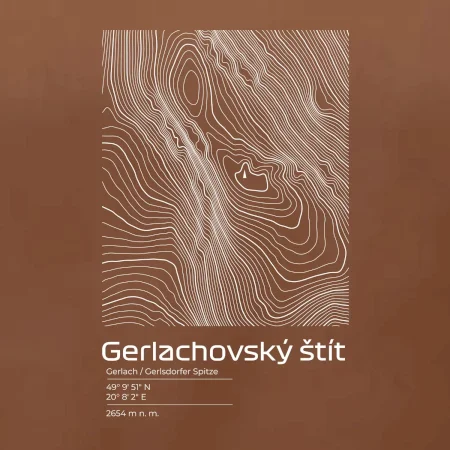 Gerlachovský štít - vrstevnice v obdĺžniku