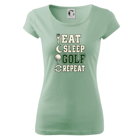 Eat sleep golf repeat typografie
