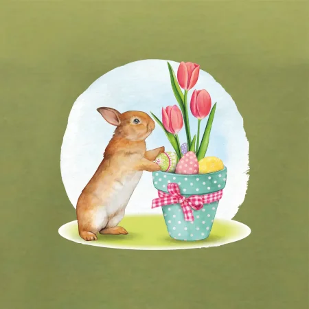 Veľkonočný zajačik tulipány