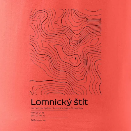 Lomnický štít - vrstevnice v obdĺžniku
