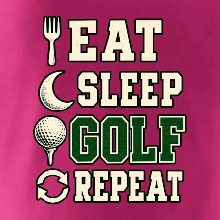Eat sleep golf repeat typografie
