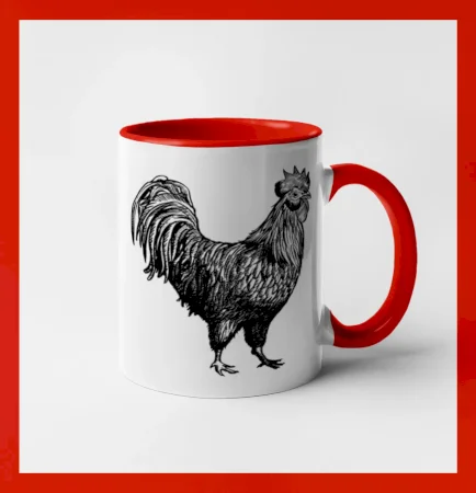 Kohút kreslený čiernobiely