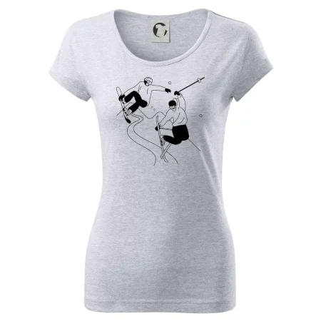 Lyžovanie - kreslené obrázok