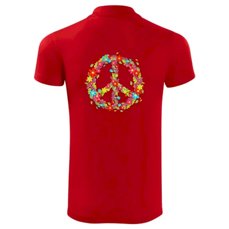 Peace symbol červené kvety