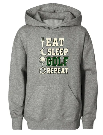 Eat sleep golf repeat typografie