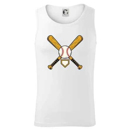 Zkřížené baseballové pálky a míček