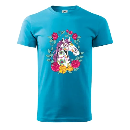 Kôň farebný s kvetinami