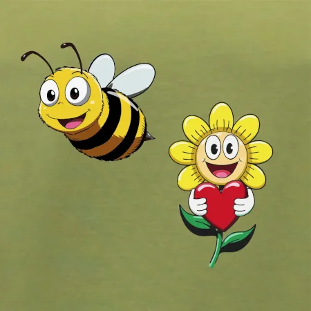 Parové tričko - Včela a kvetina