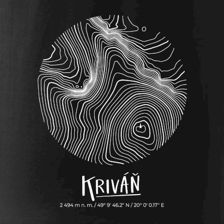 Kriváň - vrstevnice v kruhu