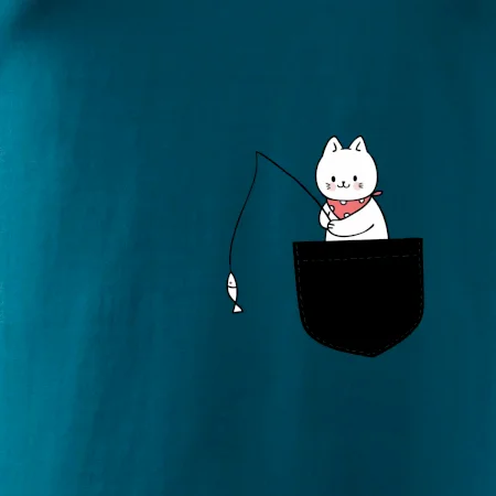 Mačka s rybou vo vrecku