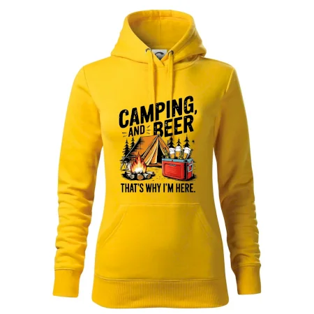 Černý nápis nápis Camping and beer