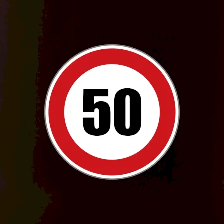 Dopravná značka - obmedzenie rýchlosti 50
